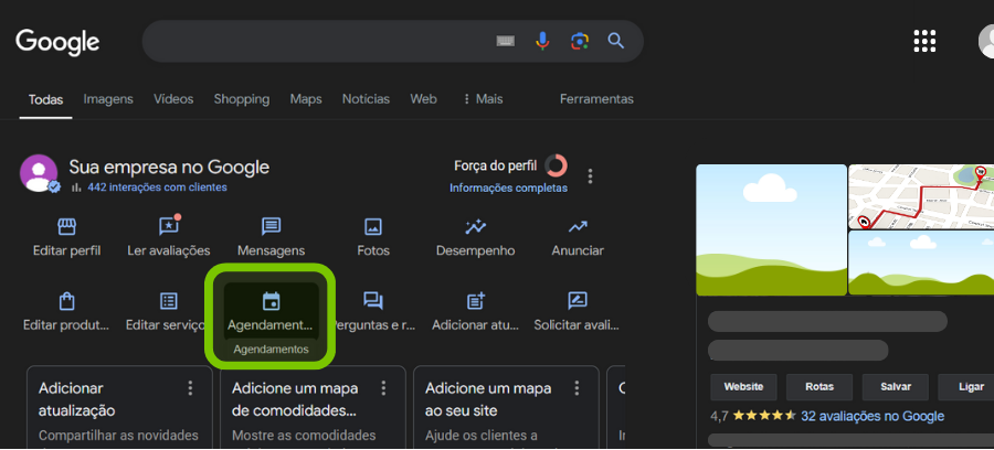 Como adicionar o link de agendamento no google perfil de empresa